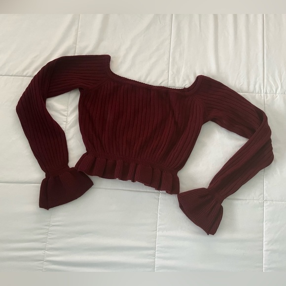 SHEIN Sweaters - MAROON CROPPED SWEATER